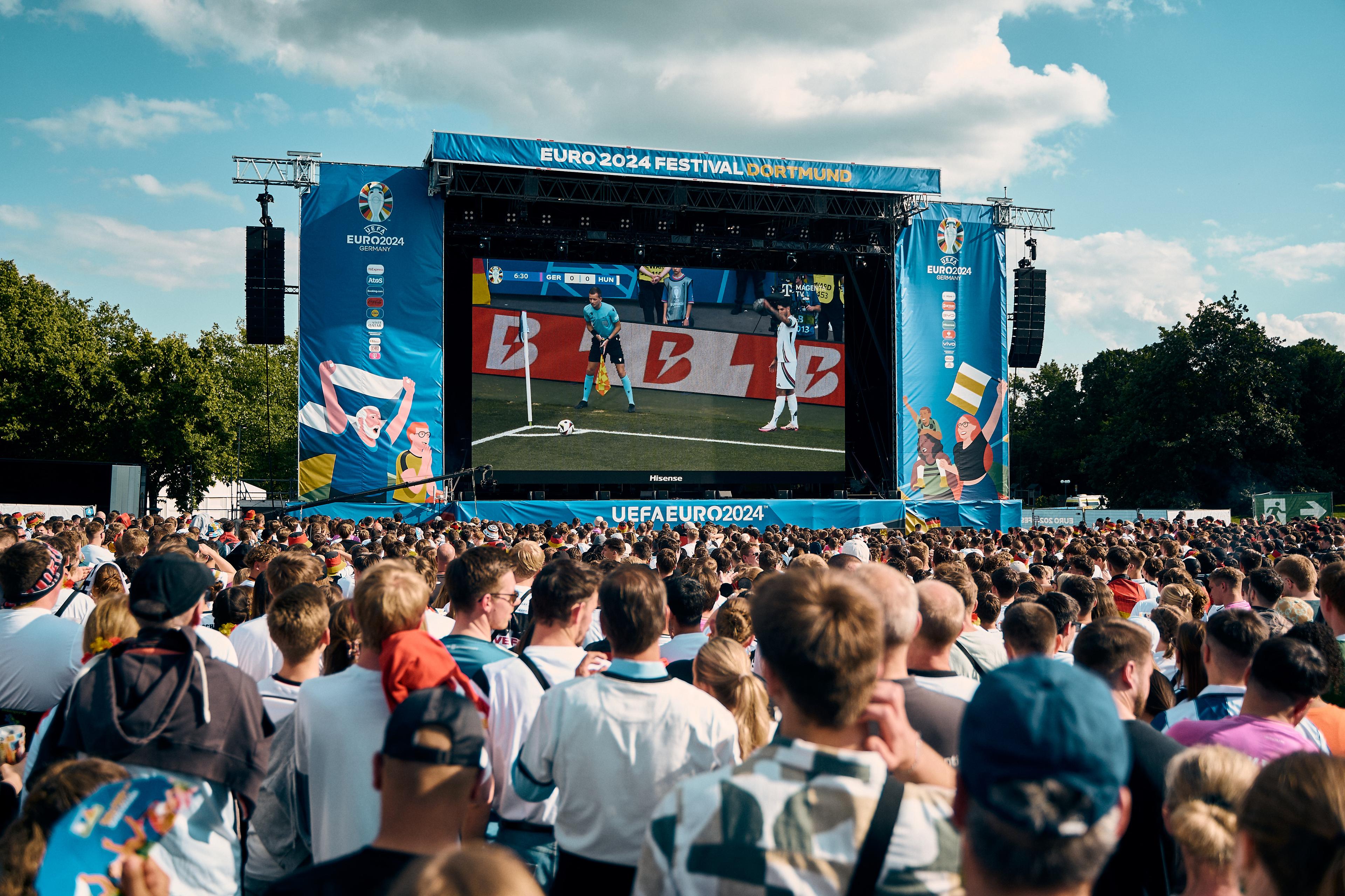 Public viewing stage in Westfalenpark Dortmund for EURO 2024